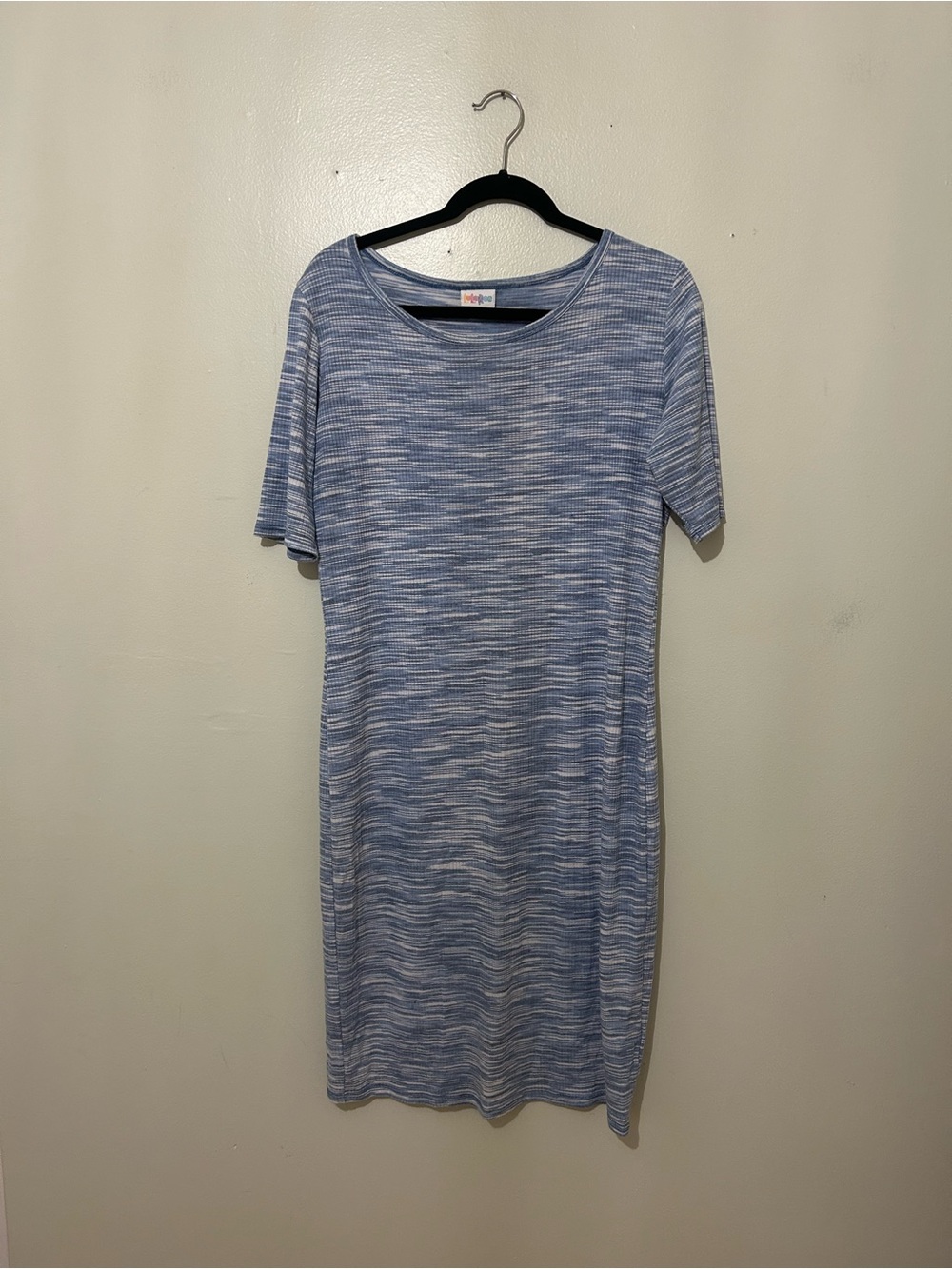 LuLaRoe | Heathered Light Blue Short Sleeve Dress
